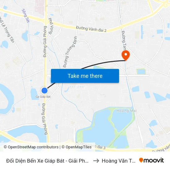 Đối Diện Bến Xe Giáp Bát - Giải Phóng to Hoàng Văn Thụ map