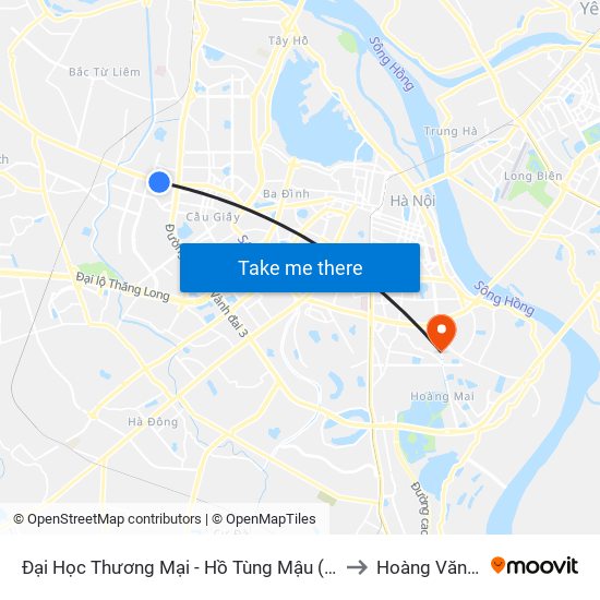 Đại Học Thương Mại - Hồ Tùng Mậu (Cột Sau) to Hoàng Văn Thụ map