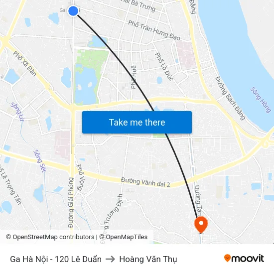 Ga Hà Nội - 120 Lê Duẩn to Hoàng Văn Thụ map