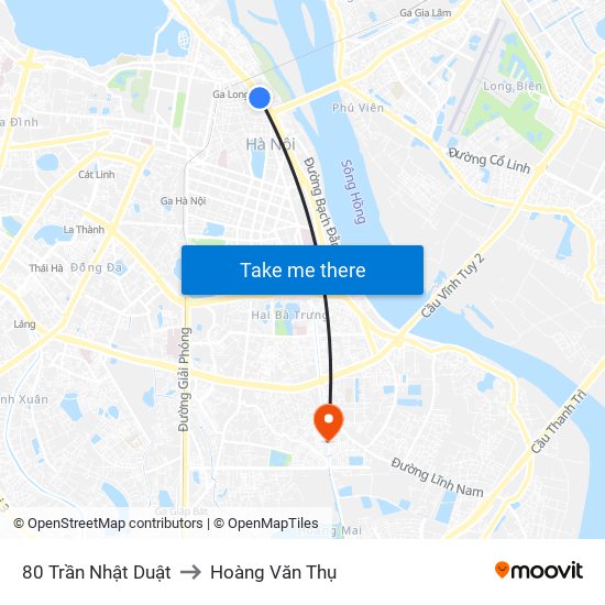 80 Trần Nhật Duật to Hoàng Văn Thụ map