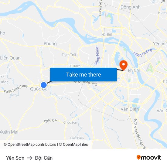 Yên Sơn to Đội Cấn map