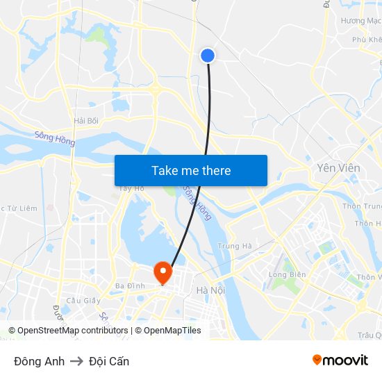 Đông Anh to Đội Cấn map