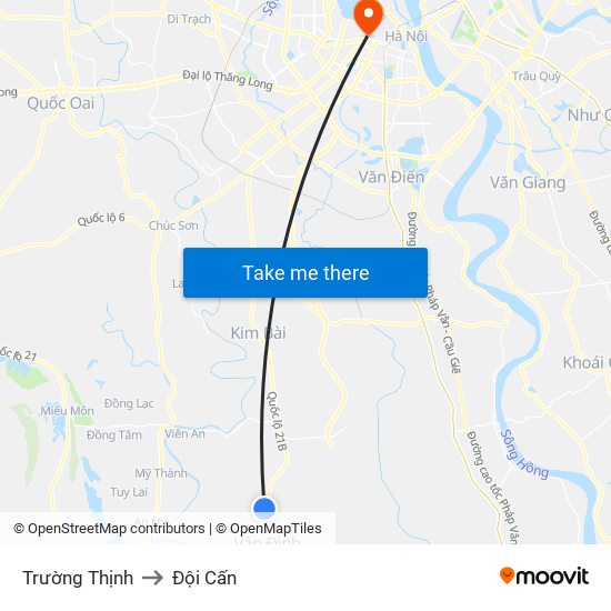 Trường Thịnh to Đội Cấn map