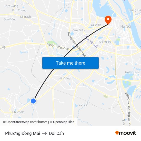 Phường Đồng Mai to Đội Cấn map