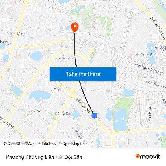 Phường Phương Liên to Đội Cấn map