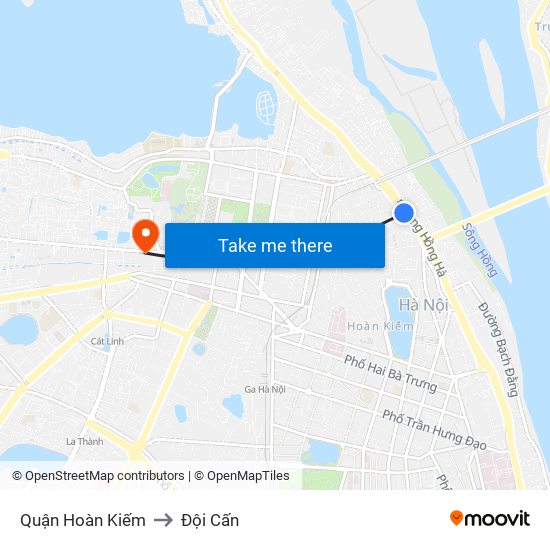 Quận Hoàn Kiếm to Đội Cấn map