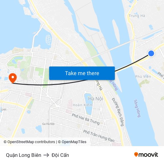 Quận Long Biên to Đội Cấn map