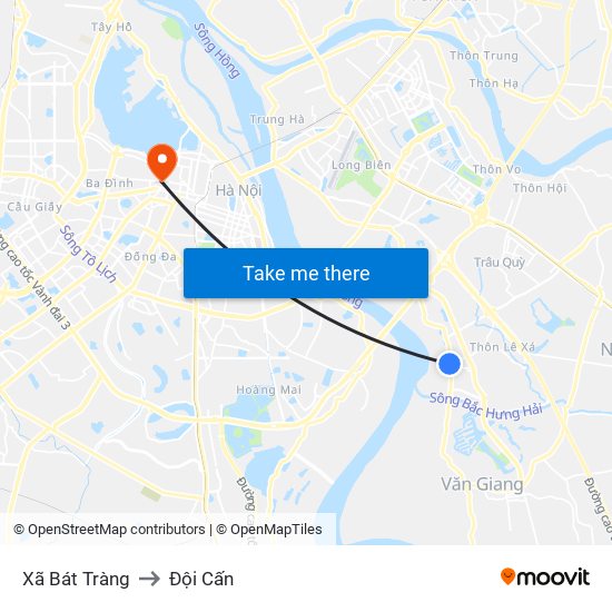 Xã Bát Tràng to Đội Cấn map