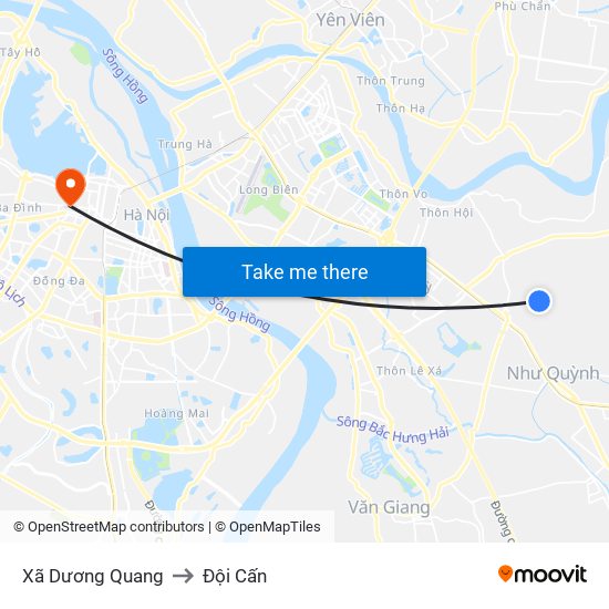 Xã Dương Quang to Đội Cấn map