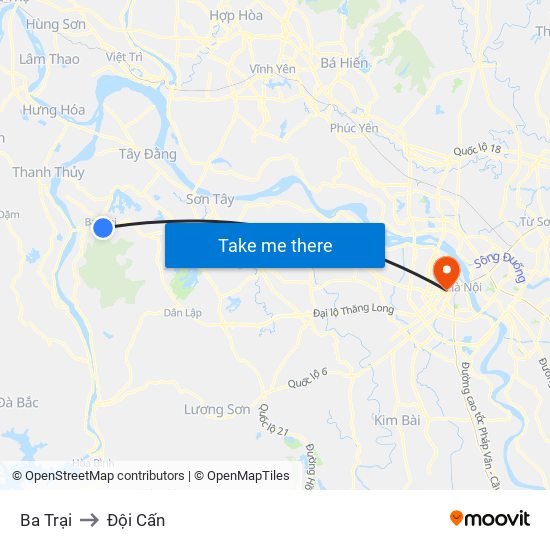 Ba Trại to Đội Cấn map