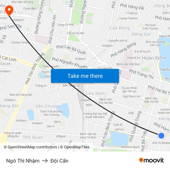 Ngô Thì Nhậm to Đội Cấn map