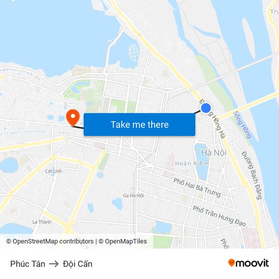 Phúc Tân to Đội Cấn map