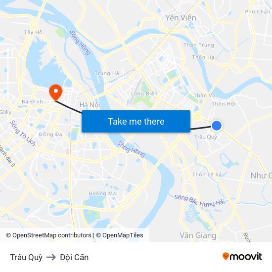 Trâu Quỳ to Đội Cấn map