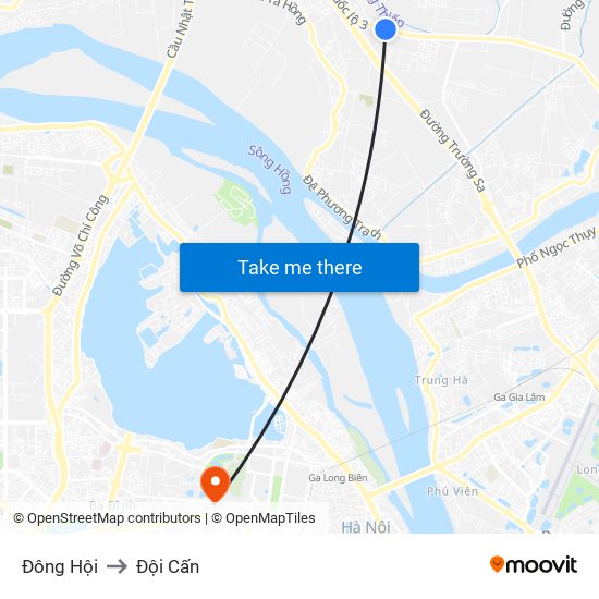 Đông Hội to Đội Cấn map