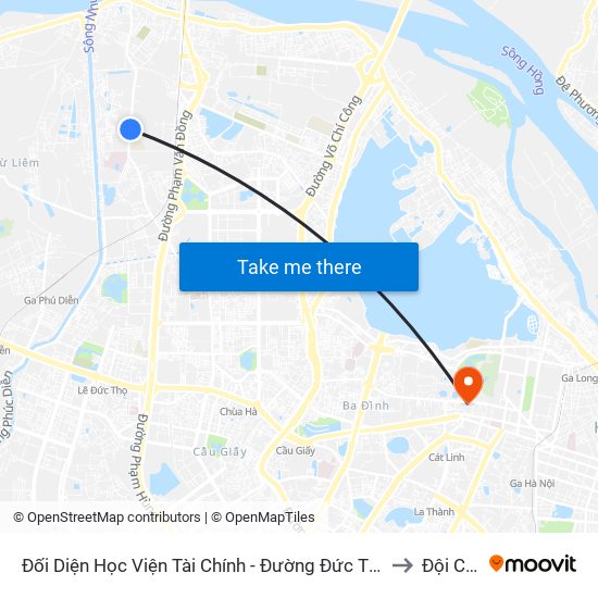 Đối Diện Học Viện Tài Chính - Đường Đức Thắng to Đội Cấn map