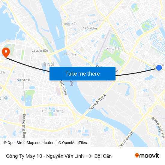 Công Ty May 10 - Nguyễn Văn Linh to Đội Cấn map