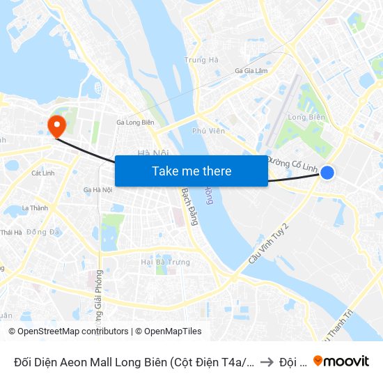 Đối Diện Aeon Mall Long Biên (Cột Điện T4a/2a-B Đường Cổ Linh) to Đội Cấn map