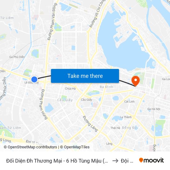 Đối Diện Đh Thương Mại - 6 Hồ Tùng Mậu (Cột Sau) to Đội Cấn map