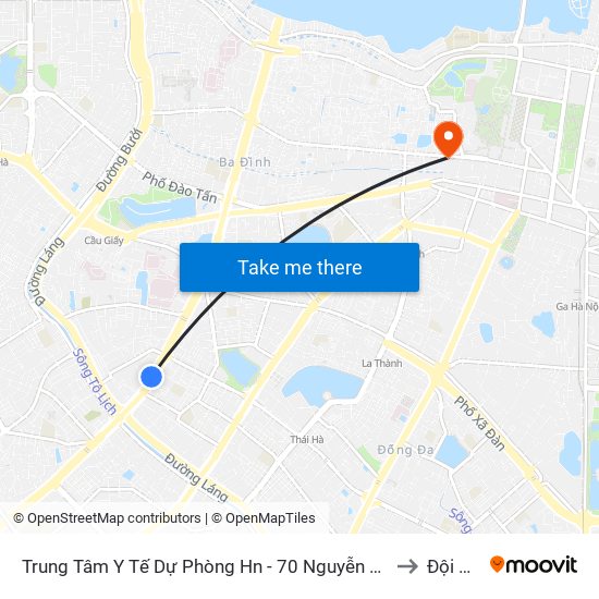 Trung Tâm Y Tế Dự Phòng Hn - 70 Nguyễn Chí Thanh to Đội Cấn map