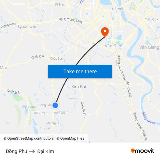 Đồng Phú to Đại Kim map