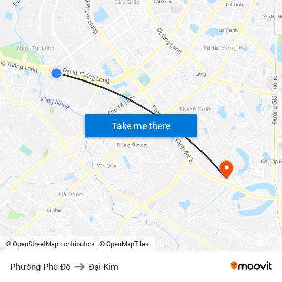 Phường Phú Đô to Đại Kim map