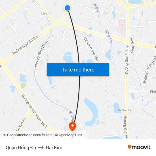 Quận Đống Đa to Đại Kim map