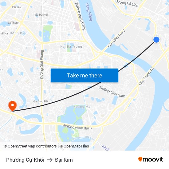 Phường Cự Khối to Đại Kim map