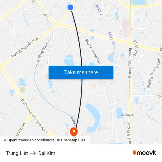 Trung Liệt to Đại Kim map