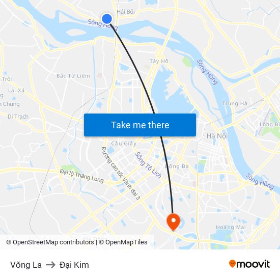 Võng La to Đại Kim map