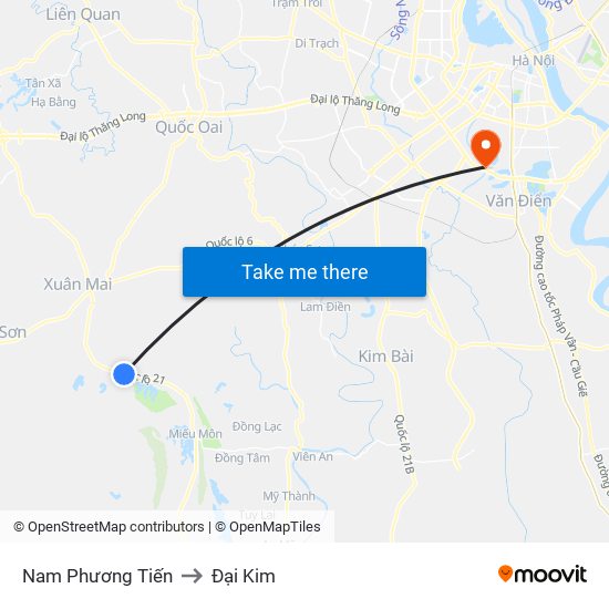 Nam Phương Tiến to Đại Kim map