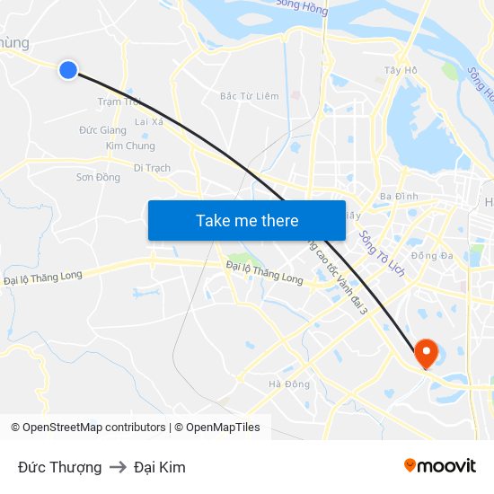 Đức Thượng to Đại Kim map