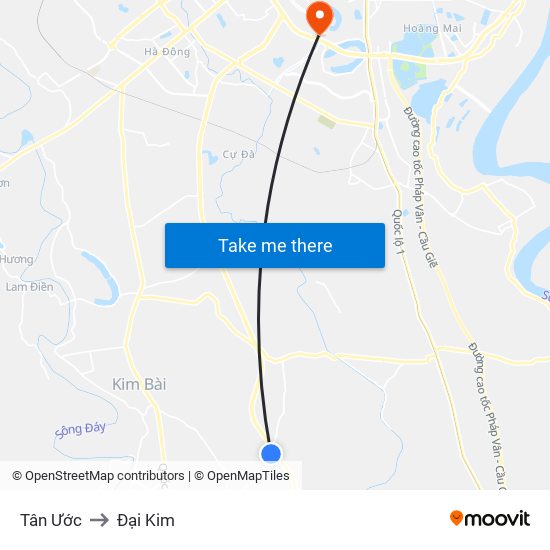 Tân Ước to Đại Kim map