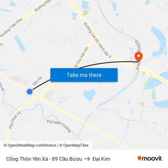 Cổng Thôn Yên Xá - 89 Cầu Bươu to Đại Kim map