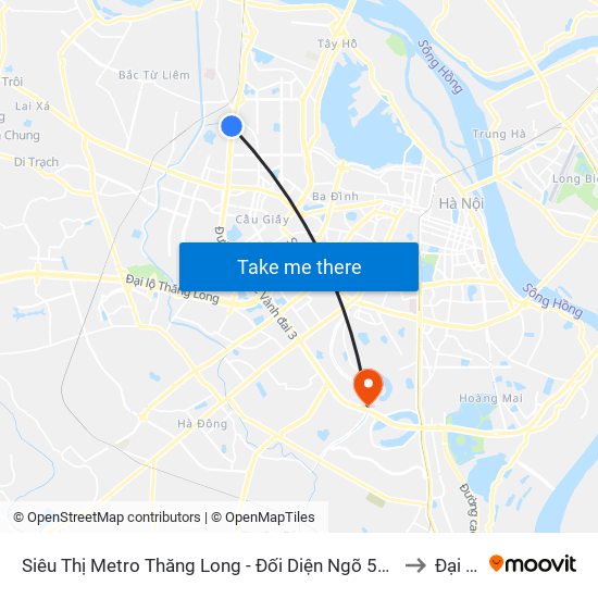 Siêu Thị Metro Thăng Long - Đối Diện Ngõ 599 Phạm Văn Đồng to Đại Kim map