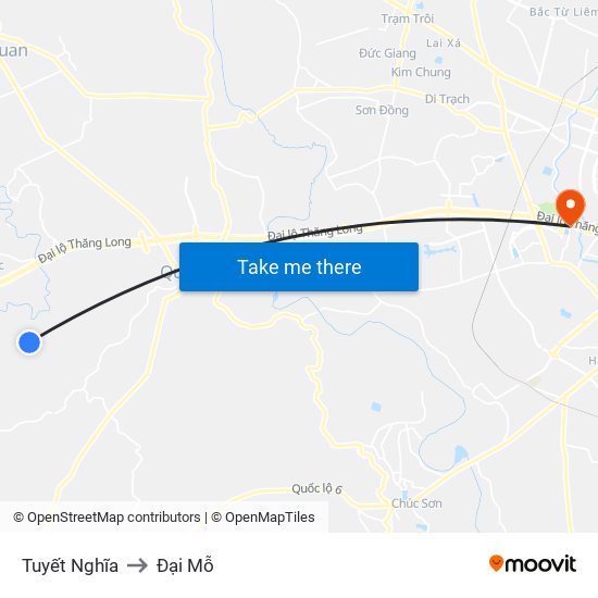 Tuyết Nghĩa to Đại Mỗ map