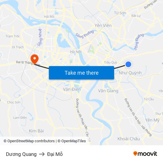 Dương Quang to Đại Mỗ map