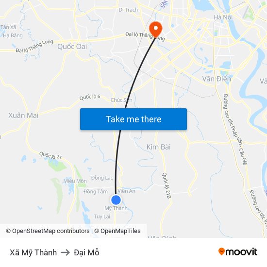 Xã Mỹ Thành to Đại Mỗ map