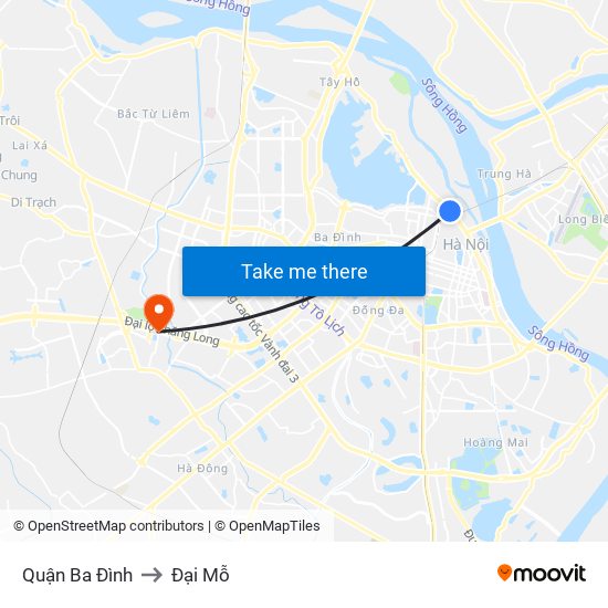 Quận Ba Đình to Đại Mỗ map