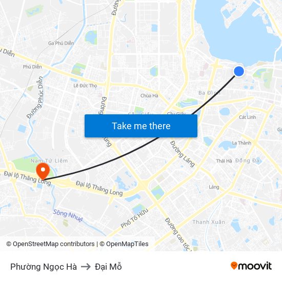 Phường Ngọc Hà to Đại Mỗ map