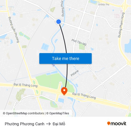 Phường Phương Canh to Đại Mỗ map