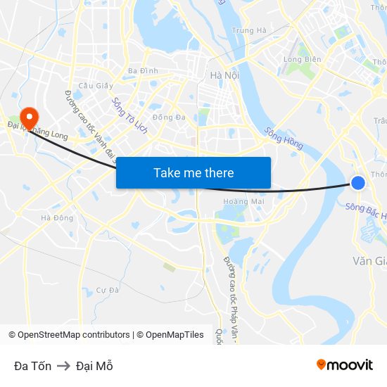 Đa Tốn to Đại Mỗ map