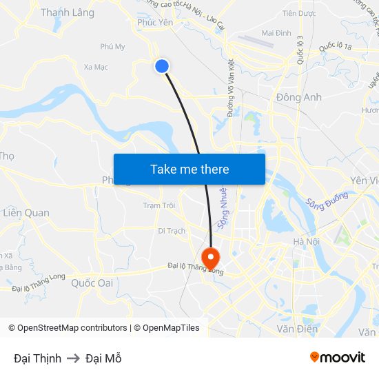 Đại Thịnh to Đại Mỗ map