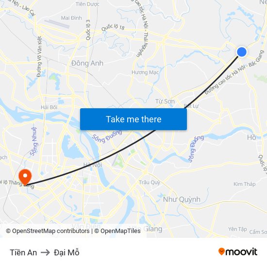 Tiền An to Đại Mỗ map