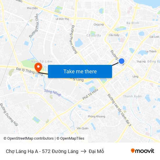 Chợ Láng Hạ A - 572 Đường Láng to Đại Mỗ map