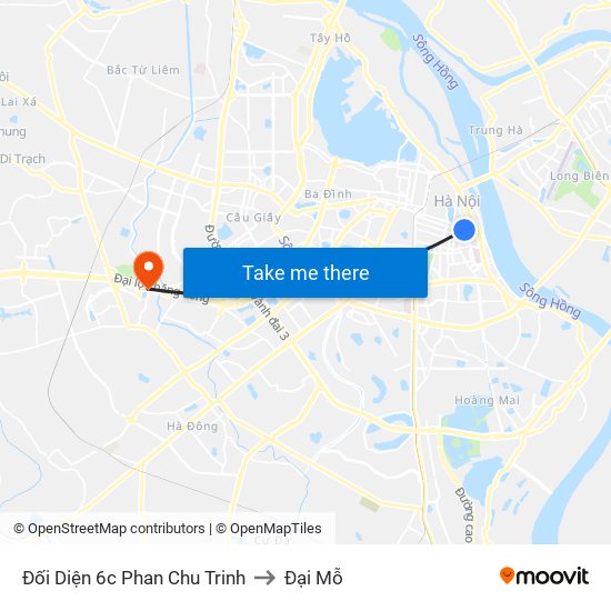 Đối Diện 6c Phan Chu Trinh to Đại Mỗ map