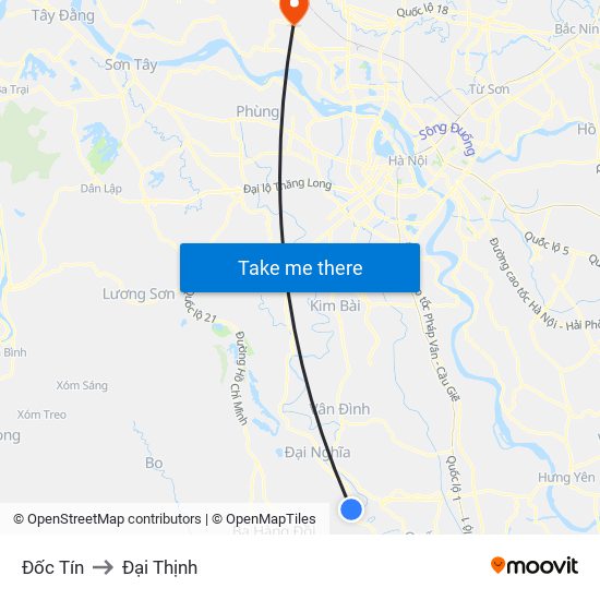 Đốc Tín to Đại Thịnh map