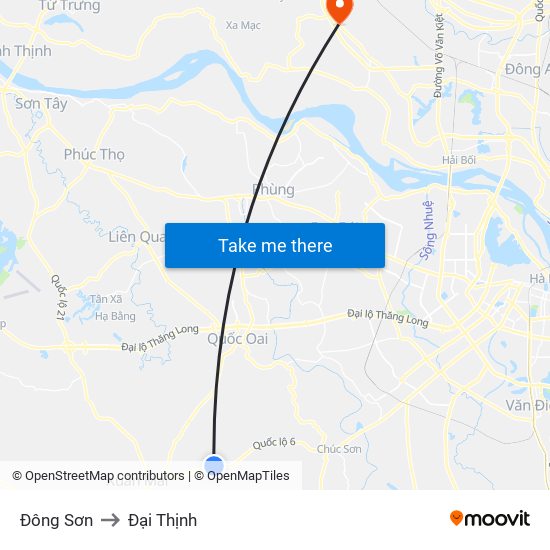 Đông Sơn to Đại Thịnh map