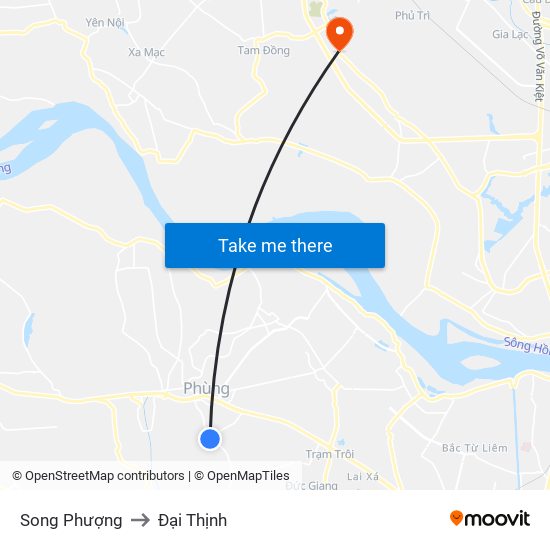 Song Phượng to Đại Thịnh map