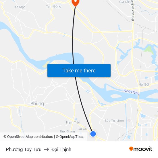 Phường Tây Tựu to Đại Thịnh map