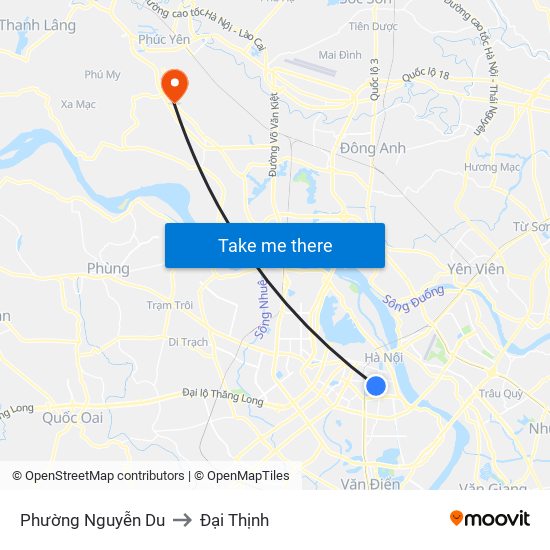 Phường Nguyễn Du to Đại Thịnh map